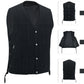 Men's Motorcycle Black Denim Western Style Vest with Side Laces 399