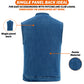 Men's Motorcycle Blue Denim Club Style Vest with Collar 701