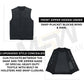 Men's Motorcycle Black Denim Club Style Vest No Collar 500