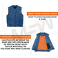 Men's Motorcycle Blue Denim Club Style Vest No Collar 702